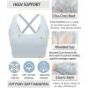 imageRUNNING GIRL Sports Bras for WomenMolded Cup Strappy Running High Support Sports Bras Workout Yoga BraGrey