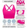 imageRUNNING GIRL Sports Bras for WomenMolded Cup Strappy Running High Support Sports Bras Workout Yoga BraHot Pink