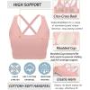 imageRUNNING GIRL Sports Bras for WomenMolded Cup Strappy Running High Support Sports Bras Workout Yoga BraPink