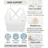 imageRUNNING GIRL Sports Bras for WomenMolded Cup Strappy Running High Support Sports Bras Workout Yoga BraWhite
