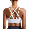imageRUNNING GIRL Sports Bras for WomenMolded Cup Strappy Running High Support Sports Bras Workout Yoga BraWhite
