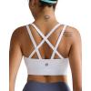imageRUNNING GIRL Sports Bras for WomenMolded Cup Strappy Running High Support Sports Bras Workout Yoga BraWhite