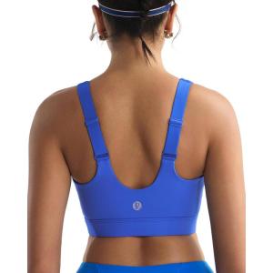 imageRUNNING GIRL Adjustable Straps High Impact Sports Bra for WomenHigh Support Workout Sports Bras with Sewn in PadsAcerulean Blue