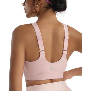 imageRUNNING GIRL Adjustable Straps High Impact Sports Bra for WomenHigh Support Workout Sports Bras with Sewn in PadsApink