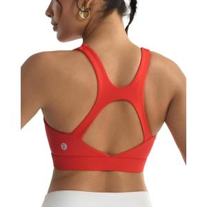 imageRUNNING GIRL Sports Bras for Women High Support High Impact Racerback Molded Cup Sports Bra Workout Yoga BrasRed