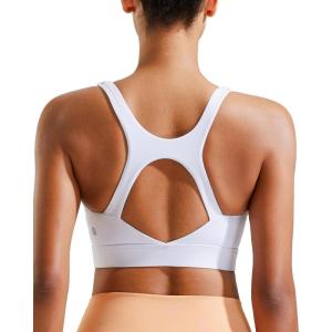 imageRUNNING GIRL Sports Bras for Women High Support High Impact Racerback Molded Cup Sports Bra Workout Yoga BrasWhite