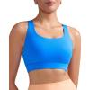 imageRUNNING GIRL High Impact Sports Bras for WomenCriss Cross Back Molded Cup Running Bra with Sewn in PadsSparkle Blue