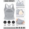 imageRUNNING GIRL Sports Bras for Women High Impact Molded Cup Compression Running Tops with Removable Pads Best for AD CupGrey