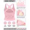 imageRUNNING GIRL Sports Bras for Women High Impact Molded Cup Compression Running Tops with Removable Pads Best for AD CupPink