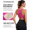 imageRUNNING GIRL Sports Bras for Women High Support Moulded Cup High Impact Sports Bras Racerback Workout Running Yoga BraHot Pink