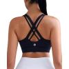 imageRUNNING GIRL High Impact Sports Bras for WomenCriss Cross Back Molded Cup Running Bra with Sewn in PadsBlack
