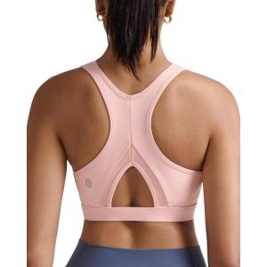 imageRUNNING GIRL Sports Bras for Women High Support Moulded Cup High Impact Sports Bras Racerback Workout Running Yoga BraPink Peony