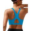 imageRUNNING GIRL High Impact Sports Bra for WomenZip Front Adjustable Strap CrissCross Back Padded Workout Yoga BraAbrilliant Blue