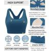 imageRUNNING GIRL High Impact Sports Bra for WomenZip Front Adjustable Strap CrissCross Back Padded Workout Yoga BraAdark Blue