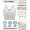 imageRUNNING GIRL High Impact Sports Bra for WomenZip Front Adjustable Strap CrissCross Back Padded Workout Yoga BraAgrey