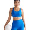 imageRUNNING GIRL High Impact Sports Bra for WomenZip Front Adjustable Strap CrissCross Back Padded Workout Yoga BraBblue