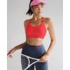 imageRUNNING GIRL Sports Bra for WomenY Back Molded Cup Strappy Running Sports Bra with Sewn in PadsDeep Red
