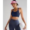 imageRUNNING GIRL Sports Bra for WomenY Back Molded Cup Strappy Running Sports Bra with Sewn in PadsNavy Blue