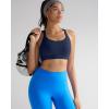 imageRUNNING GIRL Sports Bra for WomenY Back Molded Cup Strappy Running Sports Bra with Sewn in PadsNavy Blue