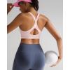 imageRUNNING GIRL Sports Bra for WomenY Back Molded Cup Strappy Running Sports Bra with Sewn in PadsPink