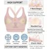imageRUNNING GIRL Sports Bra for WomenY Back Molded Cup Strappy Running Sports Bra with Sewn in PadsPink