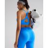 imageRUNNING GIRL Sports Bra for WomenY Back Molded Cup Strappy Running Sports Bra with Sewn in PadsSparkle Blue