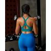 imageRUNNING GIRL Sports Bra for WomenY Back Molded Cup Strappy Running Sports Bra with Sewn in PadsTeal