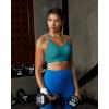 imageRUNNING GIRL Sports Bra for WomenY Back Molded Cup Strappy Running Sports Bra with Sewn in PadsTeal
