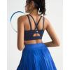 imageRUNNING GIRL Sports Bras for Women High Support Molded Cup Strappy High Impact Sports Bras for Women with Sewn in PadsNavy Blue