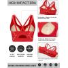 imageRUNNING GIRL Sports Bras for Women High Support Molded Cup Strappy High Impact Sports Bras for Women with Sewn in PadsRed