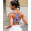 imageRUNNING GIRL Sports Bras for Women High SupportRacerback High Impact Grey Sports Bra Moulded Cup Workout Bra Push upDlight Blue