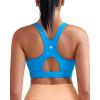 imageRUNNING GIRL High Impact Sports Bra for WomenZip Front Adjustable Strap CrissCross Back Padded Workout Yoga BraAbrilliant Blue