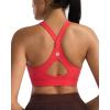 imageRUNNING GIRL Sports Bra for WomenY Back Molded Cup Strappy Running Sports Bra with Sewn in PadsDeep Red
