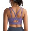 imageRUNNING GIRL Sports Bras for Women High Support Molded Cup Strappy High Impact Sports Bras for Women with Sewn in PadsPurple
