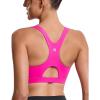 imageRUNNING GIRL Sports Bras for Women High SupportRacerback High Impact Grey Sports Bra Moulded Cup Workout Bra Push upDhot Pink