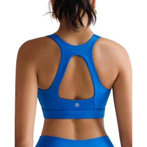 imageRUNNING GIRL High Impact Sports Bra for WomenZip Front Adjustable Strap CrissCross Back Padded Workout Yoga BraBblue