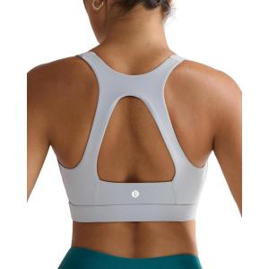 imageRUNNING GIRL High Impact Sports Bra for WomenZip Front Adjustable Strap CrissCross Back Padded Workout Yoga BraBgrey