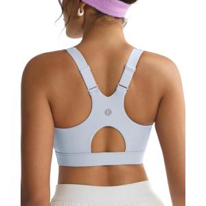 imageRUNNING GIRL Sports Bra for WomenAdjustable Straps Molded Cup High Impact Sports Bras for Women with Sewn in PadsGrey