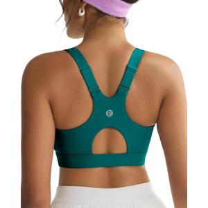 imageRUNNING GIRL Sports Bra for WomenAdjustable Straps Molded Cup High Impact Sports Bras for Women with Sewn in PadsTeal