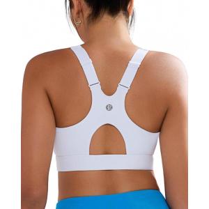 imageRUNNING GIRL Sports Bra for WomenAdjustable Straps Molded Cup High Impact Sports Bras for Women with Sewn in PadsWhite