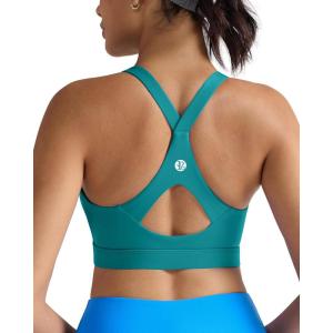 imageRUNNING GIRL Sports Bra for WomenY Back Molded Cup Strappy Running Sports Bra with Sewn in PadsTeal