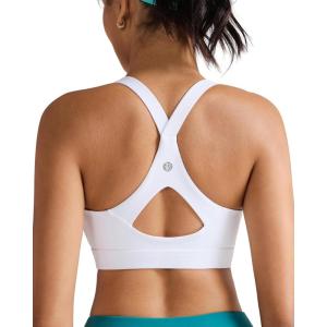 imageRUNNING GIRL Sports Bra for WomenY Back Molded Cup Strappy Running Sports Bra with Sewn in PadsWhite