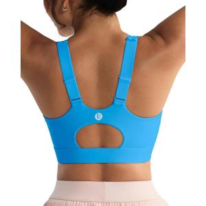 imageRUNNING GIRL Sports Bras for Women High Support Adjustable Straps High Impact Molded Cup Sports Bra with Sewn in PadsBright Blue