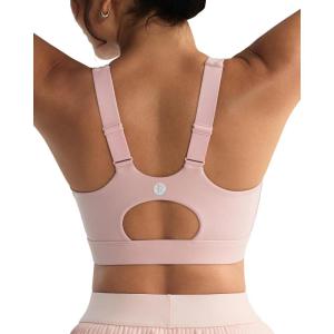 imageRUNNING GIRL Sports Bras for Women High Support Adjustable Straps High Impact Molded Cup Sports Bra with Sewn in PadsPink