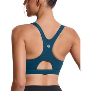 imageRUNNING GIRL Sports Bras for Women High SupportRacerback High Impact Grey Sports Bra Moulded Cup Workout Bra Push upDnavy Blue
