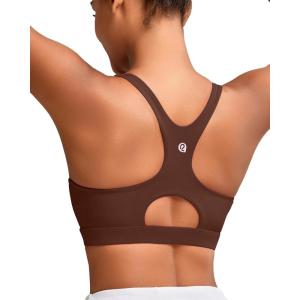 imageRUNNING GIRL Sports Bras for Women High SupportRacerback High Impact Grey Sports Bra Moulded Cup Workout Bra Push upDtaupe