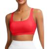 imageRUNNING GIRL Sports Bra for Women Molded Cup High Impact Sports Bras for Women with Sewn in PadsDeep Red