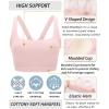 imageRUNNING GIRL Sports Bra for Women Molded Cup High Impact Sports Bras for Women with Sewn in PadsPink