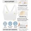 imageRUNNING GIRL Sports Bra for Women Molded Cup High Impact Sports Bras for Women with Sewn in PadsWhite