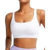 imageRUNNING GIRL Sports Bra for Women Molded Cup High Impact Sports Bras for Women with Sewn in PadsWhite